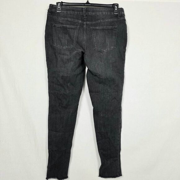 Maurices Distressed Gray Skinny Jeans L Short Raw Hem - Picture 4 of 8